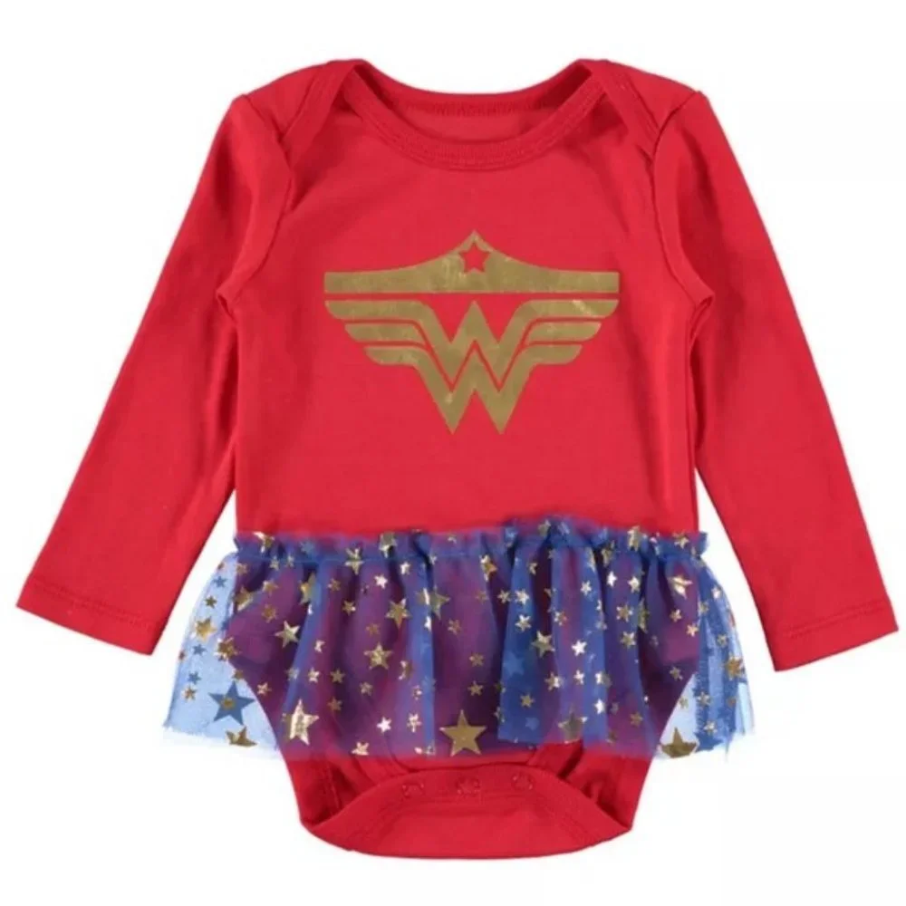NWT‎ Wonder Woman Size  2-Piece Tutu Bodysuit and Headband Set in Red